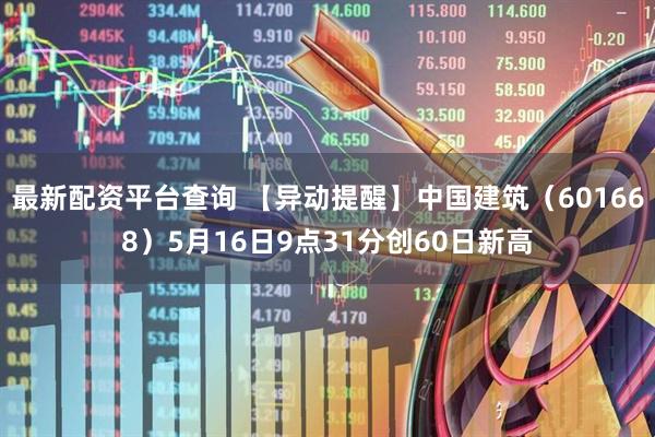 最新配资平台查询 【异动提醒】中国建筑（601668）5月16日9点31分创60日新高